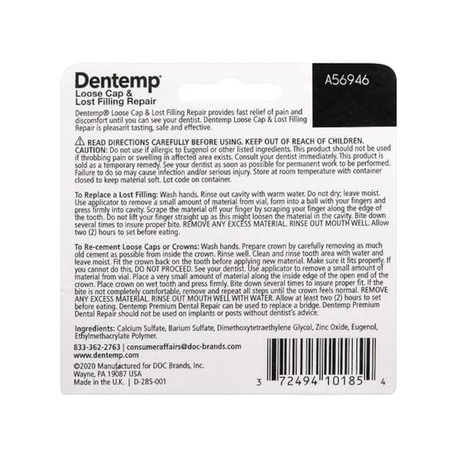 Dentemp Repair Lost Fillings & Loose Caps Max Strength (6 Pack)