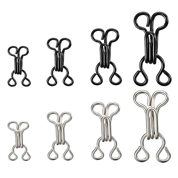 24 Pairs Bra Sewing Hooks and Eyes Closure Sets 4 Sizes Metal Fastenings replacement Clasps Fasteners for straps clothes skirts coats trousers clothing repair(2 Size 12.5mm Silver)