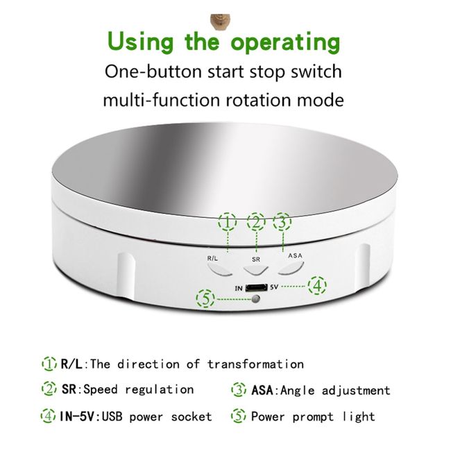 Motorized Photography Display, 13cm 360 Degree Electric Turntable