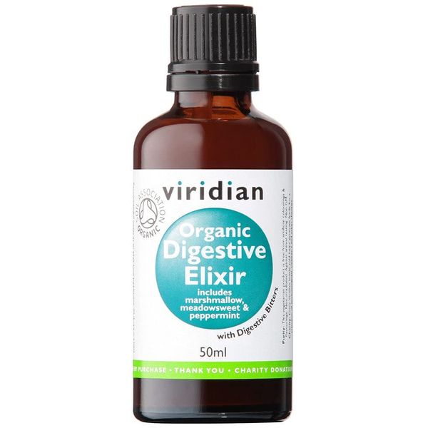 Viridian -100% Organic Digestive Elixir (digestive bitters, meadowsweet, marshmallow & more) NEW 50ml