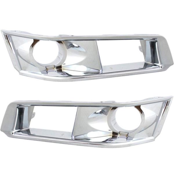 For Cadillac CTS Fog Light Cover 2008-2015 Driver and Passenger Side Pair/Set | Chrome | w/HID Headlights | DOT/SAE Compliance | GM1038112 + GM1039112 | 15904574 + 15904575