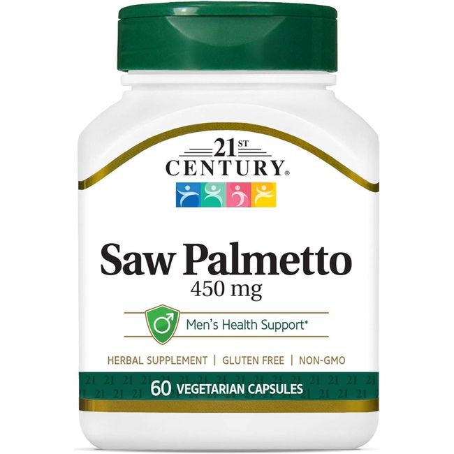 Saw Palmetto 450 Mg Whole Herb Prostate Supplement Urinary Health, 60 Capsules