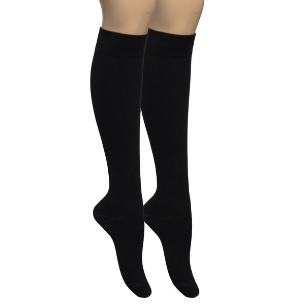 Vitasox 44450 Stützkniestrümpfe Reisekniestrümpfe Baumwolle Damen Herren Stützstrümpfe Kompressionsstrümpfe 6er Pack schwarz 39/42