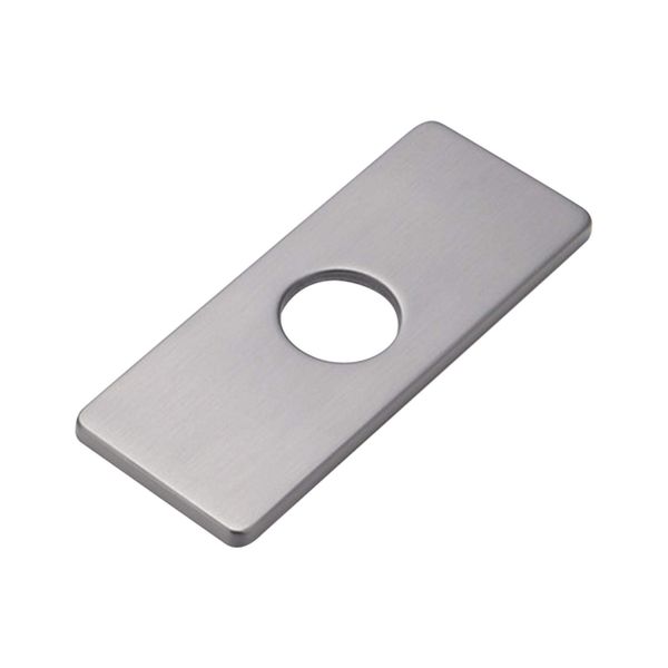 Stainless Steel Faucet Plate, Faucet Base Plate Hole Cover, Rectangle Deck Plate for Bathroom Vanity Sink Mixer Tap, Deck Plate Faucet Escutcheon for Toilet/Kitchen/Bathroom (Grey)