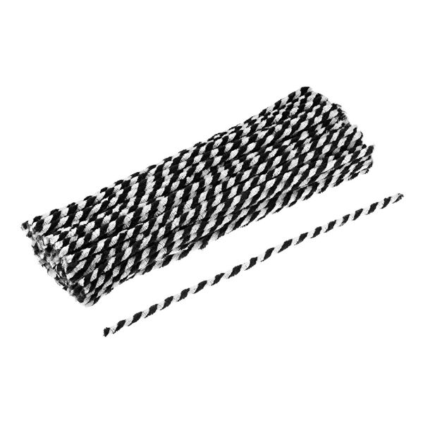 MECCANIXITY Pipe Cleaners Chenille Stems 30cm/12 Inch for DIY Art Creative Crafts Decorations, Black White Pack of 100