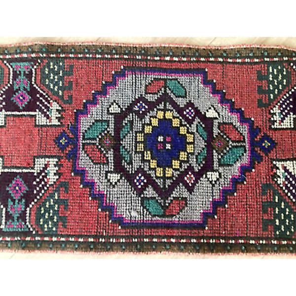 Turkish Rug, Vintage Rug,Doormat Rug, Boho Deco,Handmade Rug,Carpet 1,4 x 3,1 ft