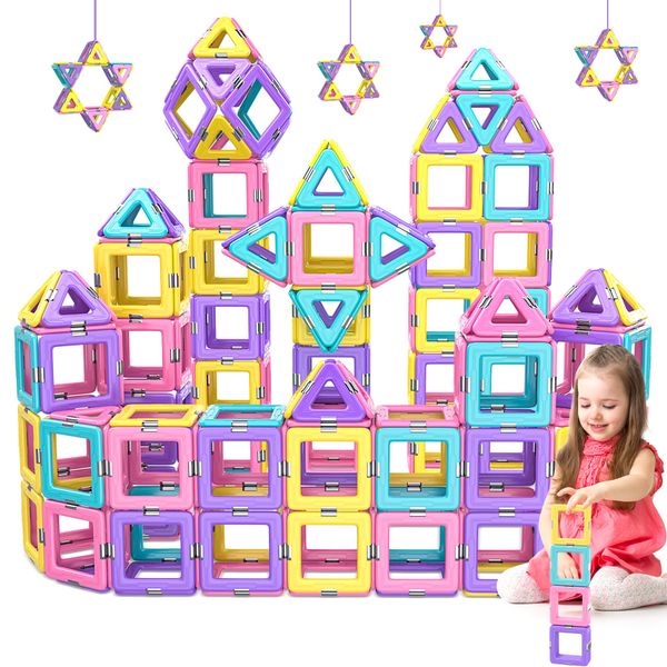 COOLJOYA Magnetic Building Blocks Set 40 PCS | Magnetic Tiles Toys for 3 4 5 6 7 8+ Year Old Girls Boys Gift | Construction Blocks Toys for Toddlers (2024)