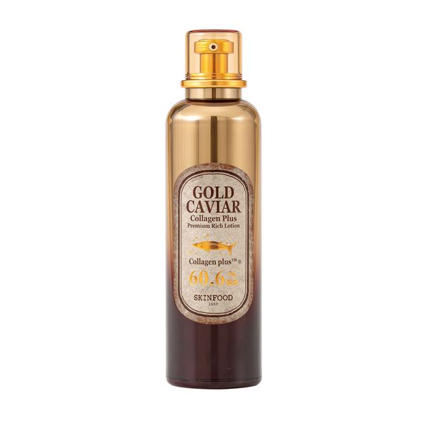 Skin Food Gold Caviar Collagen Plus Premium Rich Lotion Beauty Ingredients Shine Firmness Gold Korean Cosmetics Caviar Collagen Luxury Care SKINFOOD