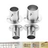 Hicello 2Pcs Stainless Steel Wardrobe Rail Rod Pole Socket End Support Bracket Flange-19mm