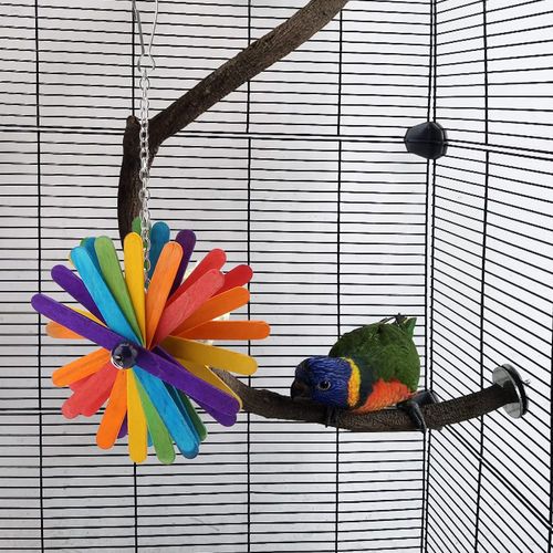 Wooden Chew Grind Teeth Popsicle Sticks Toy for Birds Parakeet Cockatiel Conure Parrot Lovebird Pet Cage Supplies