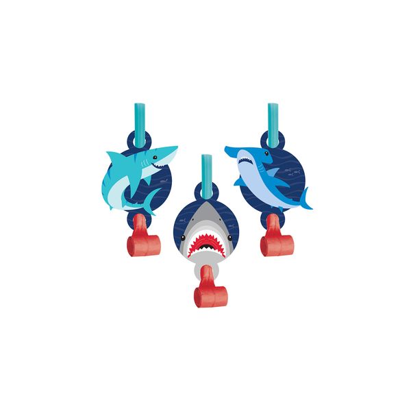 Shark Party Blowers, 8 ct