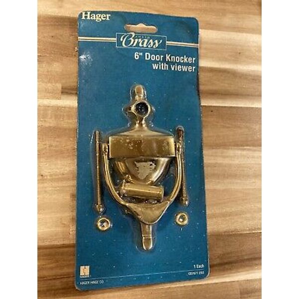 Door Knocker With Viewer 6” Solid Brass Door Knocker with 160 Viewer Vintage New