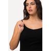 Ulla Popken Damen Spaghetti, Rundstrick Hemd, schwarz, 46-48