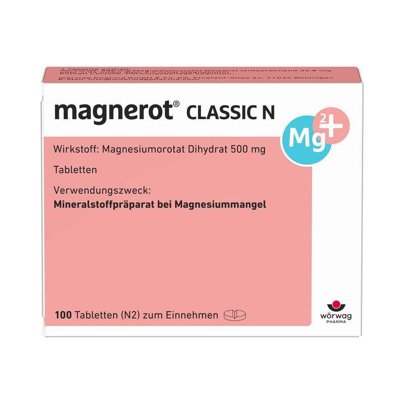 magnerot CLASSIC N Tablets 100 Pieces Magnesium for Muscle and Calf ...