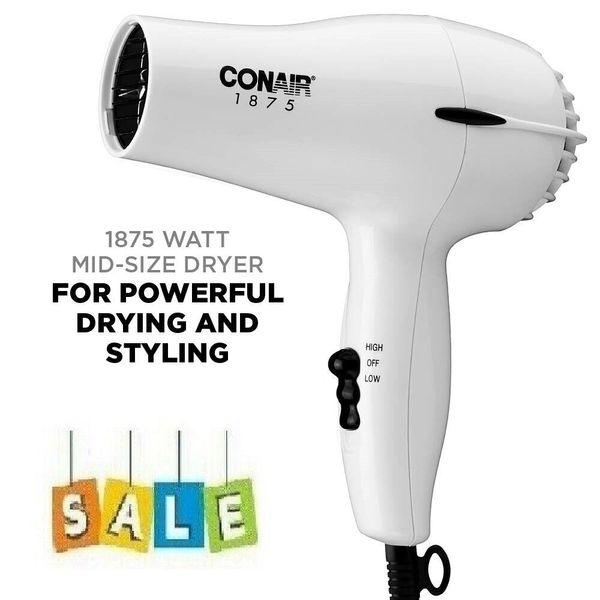 Conair Hair Dryer Blower 1875W Heat Professional Fan Styler Dry 2 Heat/Speed