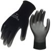 ACE AG777 Urethane Backless Gloves, Black, 3 Pairs, L Size