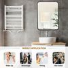 30in Black Metal Frame Wall Mirror for Bathroom Rectangular Vanity Mirror Decor