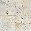 Ivory Rustic Scabos 4x4 Brushed Travertine Floor and Wall Backsplash Tile 1 SF