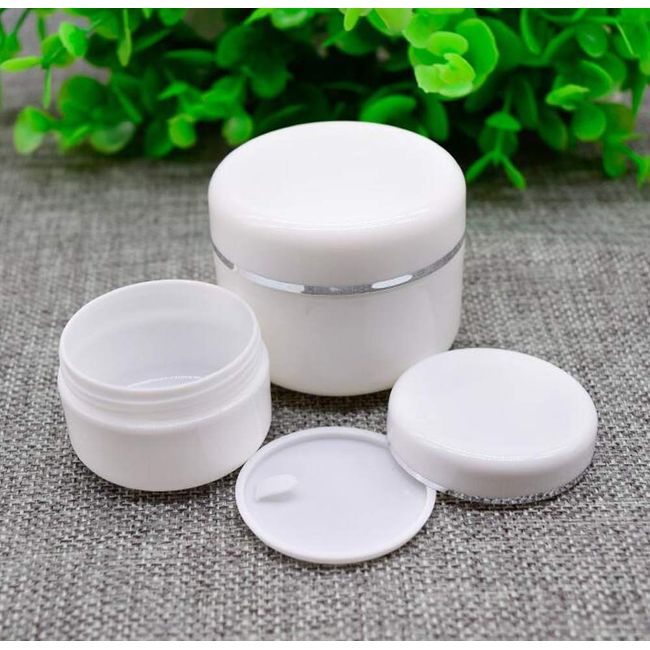 100ml Pink Cosmetic Pot Container Empty Refillable Plastic Round Pot Face  Cream Lotion DIY Cosmetics and Storage Jars Container (Pack of 30)