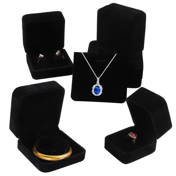 5 Stück Geschenkbox Kette Samt Schmuck Geschenkbox Hochzeit Samt Schmuckschatulle Halsketten Ehering Schmuck Geschenkbox Container Schmuck für Hochzeiten Oder Geburtstage
