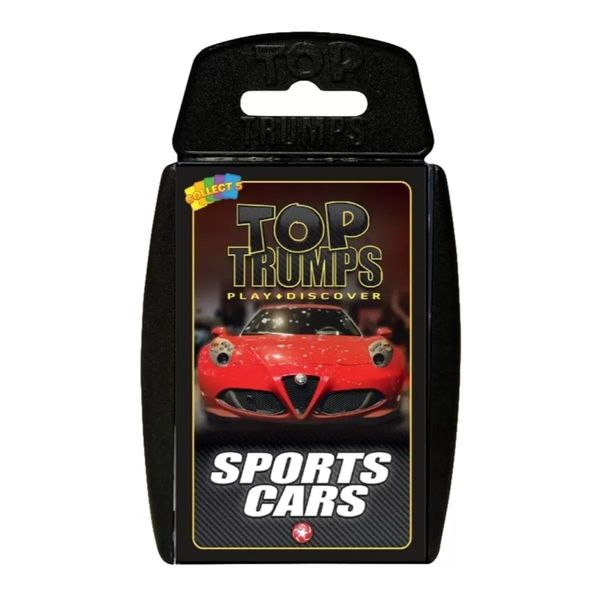 Top Trumps Sports Cars Classics Card Game, Discover interesting facts in this educational packed game including the top speed of the Pagani Huayra, 2 plus players makes a great gift for ages 6 plus