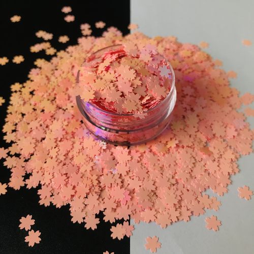 Colorful Flower Series Sakura Flower Shape Nail Decorations Shape Sequins Nail Supplies Holiday Gift Decor Figure Model Decor DIY Handmade Decoration Accessories 1 Pack 10g -Sakura C18RF