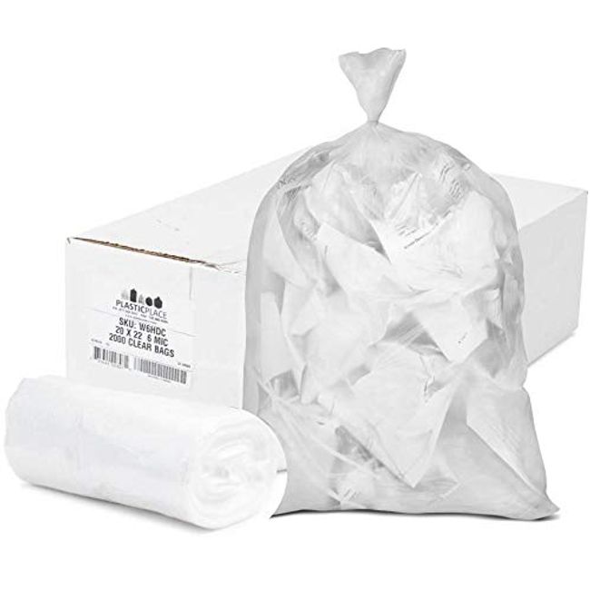 Plasticplace Clear Contractor Trash Bags 55-60 Gallon (25 Count)