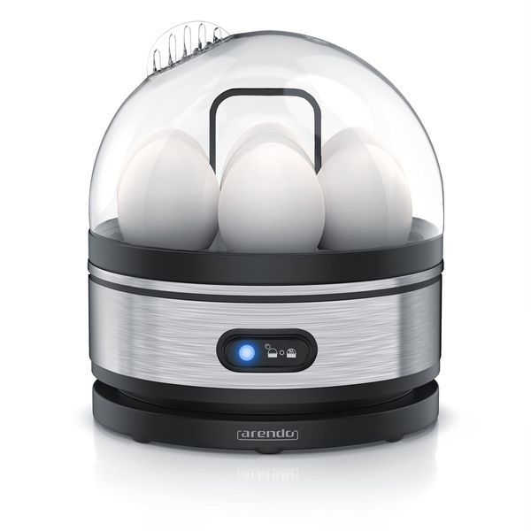 Arendo Sevencook Eierkocher 400 W – Edelstahl Design - 1-7 Eier - Egg Cooker - EIN/AUS-Schalter – 3 Härtegrade wählbar - Warmhaltefunktion - Signalton - BPA-frei - silber