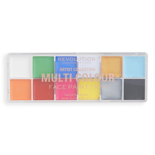 Makeup Revolution London, Artist Collection, Face Paint Tray, Intensely Pigmented, Blendable Formula, 12 Creamy Shades, 12 x 2.7g