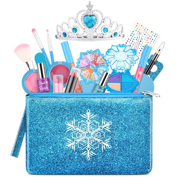 Kids Makeup Kit Toys for Girl, Princess Toys Makeup Sets with Washable, Toddler Dress-Up Toy for 3 4 5 6 7 8 9 Year Old Girls Chrismas Birthday Party