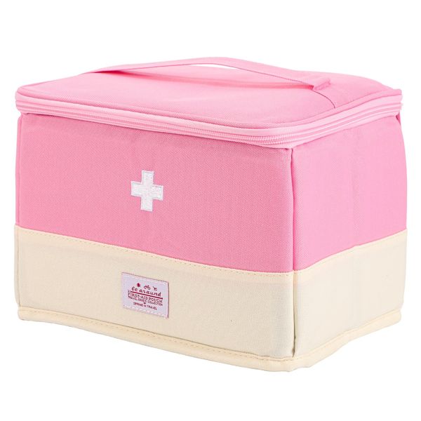 Mayoii First Aid Kit Travel,Medical Bag Waterproof and Tear-Resistant Design, Compact Folding, Suitable for Home, Car and Outdoor Activities (Pink)