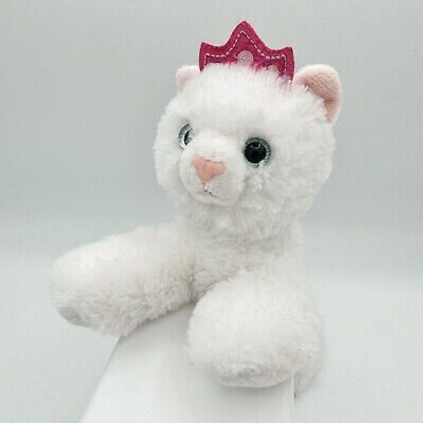 Aurora Mini Flopsie White Cat Princess Crown Plush Stuffed Animal 6 Inch 2019