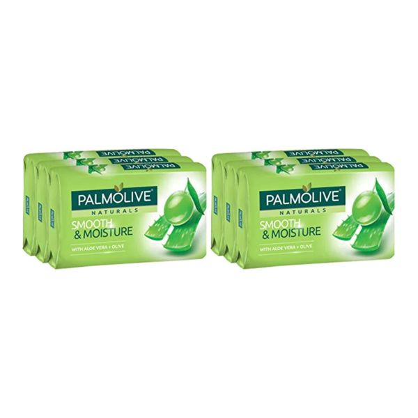 Palmolive Smooth Moisture Aloe Vera Olive Soap, 6 Bars x 80g Each