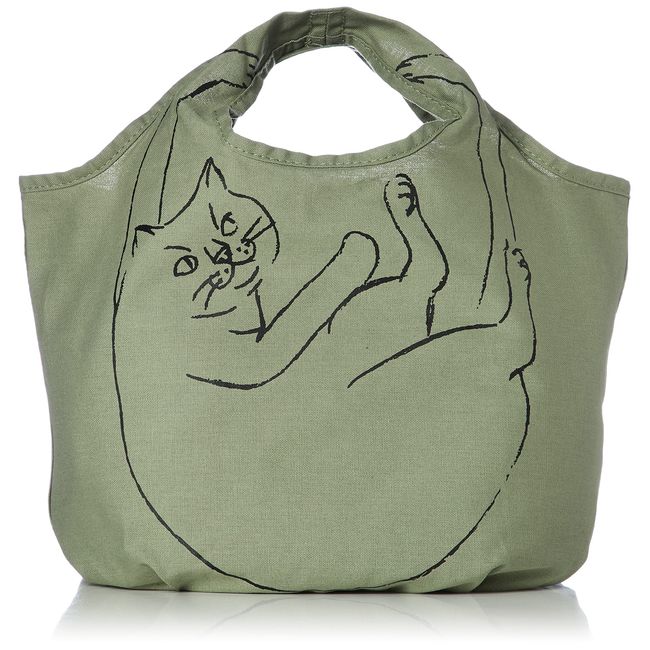 Route Cotton Cat Pattern Eco Bag, Mini NA. Lou Shopper. Marche Mini-B 2673 Women's Olive