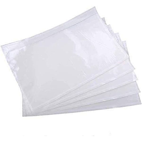 RyhamPaper Packing List Envelopes, Clear 7.5" x 5.5" Self Adhesive Shipping Labels Envelope Pouches (100 PCS)