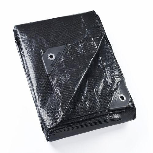 GUARD SHIELD Black Tarp 10x10 Feet Waterproof Tarps Lightweight Camping Tarp Outdoor Multi Purpose Poly Cover 6mil