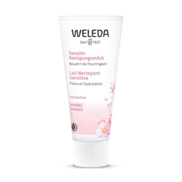 WELEDA Almond Cleansing Milk, 2.5 fl oz (75 ml), Mild Cleansing, Easy to Wobble Skin, Delicate Skin, Naturally Derived Ingredients, Organic