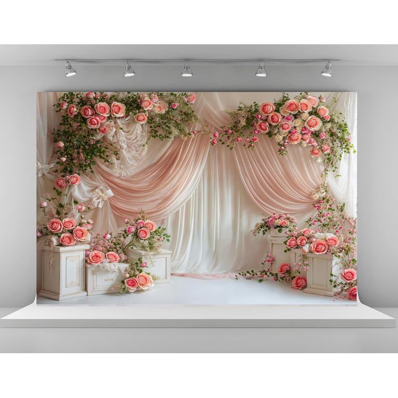 Kate 7x5ft Spring Flowers Backdrops for Photography White and Pink ...
