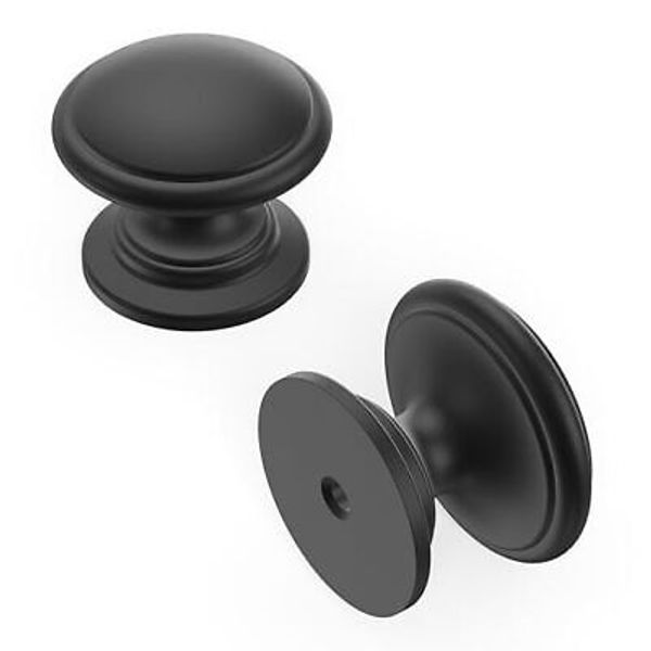 Pack Solid Core Kitchen Cabinet Knobs, 1-1/4 Inch Diameter 1 Matte Black