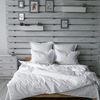 Luxury Cream 100% Cotton Satin Queen Bedding Set Cotton Shine Stripped Pattern