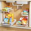2 Pack under Sink Organizer,Adjustable Height,2 Tier Pull Out under Cabinet Orga