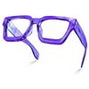 Blue Light Blocking Glasses Rectangle Chic Preppy Look Purple Frame Eyeglasses