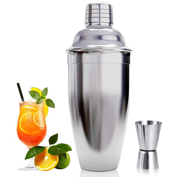 Cocktail Shaker, Cocktail Maker Set, Martini Drink Shaker, 750 ml Cocktail Shaker Strainer, Bartender Mixer Tool,Home Liquor Cobbler Shaker, Stainless Steel bar shakers for Cocktail Making kit Gift