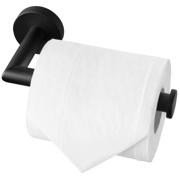 HITSLAM Black Toilet Roll Holder Wall Mounted SUS 304 Stainless Steel Matte Black Toilet Paper Holder Waterproof Rotateproof Toilet Tissue Holder for Bathroom