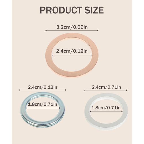 bylikeho 12PCS Differential Oil Drain Plug Gaskets,Differential Transfer Case Crush Washer Gasket,Car Accessories Transfer&Differential Service Gasket Kit,Replace #9043024003, 1215710010, 90430A0003