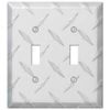 Amerelle 955TT Diamond Plate Wallplate, 2 Toggle, Aluminum, Silver, 1-Pack
