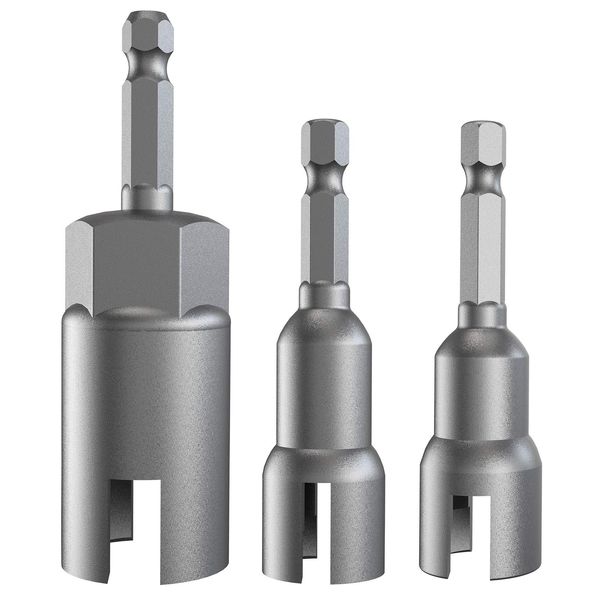 3 Pack 3 size 1/4" Hex Shank，Power Wing Nut Driver Set,Slot Wing nuts Drill Bit Socket Wrenches Tools Set, Drills Bits for Panel Nuts screws eye C hook bolt