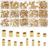 Faankiton 450PCS Threaded Insert Knurled Nuts, M2 M3 M4 M5 M6 Knurled Brass Nuts, Brass Insert Nuts, Female Threaded Internal Press-in Insert Nuts, 15 Sizes Insert Embedment Nuts for 3D Printer