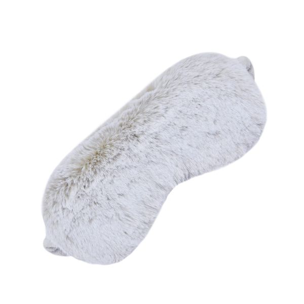 Sleepdown Faux Fur Rabbit Sleep Eye Mask Cover Blindfold Light Blocking Travel Super Soft Cosy Comfortable for Men and Women - Cream - (21cm x 9cm)