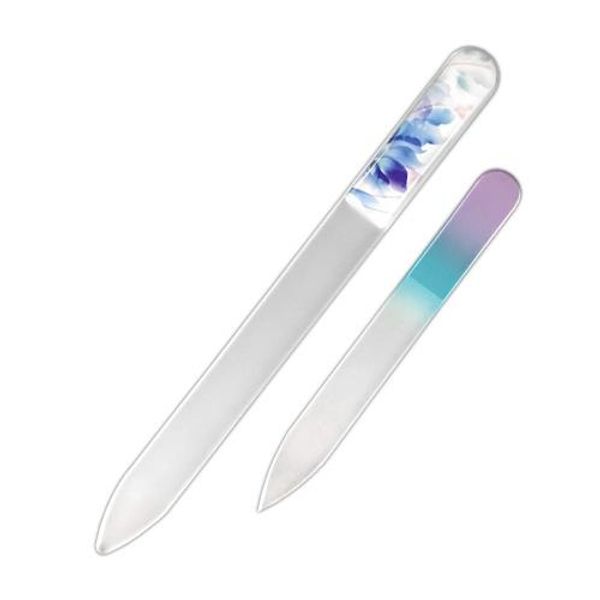 Comolife Glass Nail File Set (Large and Small) (Turquoise) Nail Care Washable for Children and Pets Portable Nail File Double-sided Made in Czech Republic